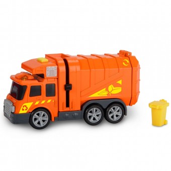 Masina de gunoi Dickie Toys Mini Action Series City Cleaner portocaliu