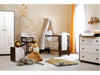 Mobilier Camera Pentru Copii Si Bebelusi KLUPS SAFARI GIRAFFE - Wenge