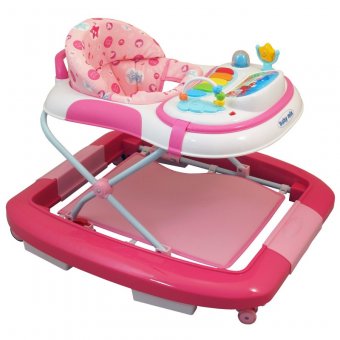Premergator si Balansoar First Steps Happy Baby - Enjoy Pink