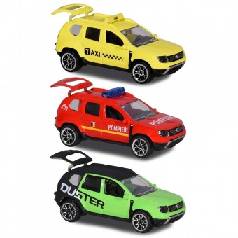Set Pentru Copii Dacia Duster masina taxi, masina de pompieri si masina negru cu verde