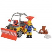 ATV Pentru Copii Simba Fireman Sam cu lama de zapada, figurina Sam si accesorii
