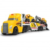 Camion Dickie Toys Pentru Copii  cu remorca, buldozer si camion basculant