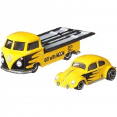 Camion Hot Wheels by Mattel Car Culture Volkswagen Transporter T1 Pickup cu masina Volkswagen Classic Bug