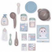 Centru de ingrijire pentru papusi Smoby Baby Nurse Doll`s Play Center maro cu 23 accesorii