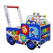  Antepremergator Pentru Copii educational din lemn, masina de politie, multicolor