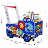  Antepremergator Pentru Copii educational din lemn, masina de politie, multicolor