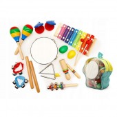 Set muzical din lemn Pentru Copii MA01, 10 instrumente, Multicolor