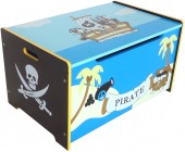 Ladita din lemn pentru depozitare jucarii Blue Pirate Treasure Chest