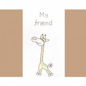 Lenjerie Patut Cu Broderie Fun Life 4 piese Giraffe - Crem