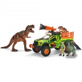 Masina Dickie Toys Dino Hunter cu 4 figurine