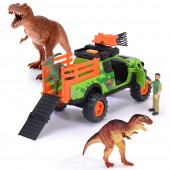 Masina Dickie Toys Dino Hunter cu 4 figurine