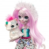 Papusa Enchantimals by Mattel Sybill Snow Leopard cu figurina Flake