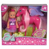 Papusa Pentru Copii Simba Evi Love Fairy 12 cm cu ponei Pony si accesorii