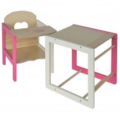 Scaun de masa transformabil pentru papusi Eichhorn Doll's Highchair with table