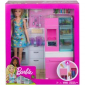 Set Barbie by Mattel Estate frigider cu papusa si accesorii