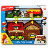 Set Dickie Toys Happy Farm House Pentru Copii cu tractor si accesorii