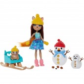 Set Enchantimals by Mattel papusa Sharlotte Squirrel, figurina Peanut si accesorii