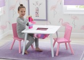 Set masuta multifunctionala si 2 scaunele White/Pink