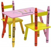 Set masuta si 2 scaunele Pink Crayon