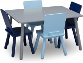 Set masuta si 4 scaunele Grey/Blue