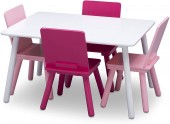 Set masuta si 4 scaunele White/Pink