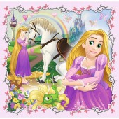 Set puzzle 3 in 1 Trefl Disney Princess Rapunzel, Printesele Aurora si Ariel, 1x20 piese, 1x36 piese, 1x50 piese