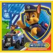Set puzzle 3 in 1 Trefl Paw Patrol, Marshall Rubble si Chase, 1x20 piese, 1x36 piese, 1x50 piese