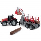 Tractor Dickie Pentru Copii Toys Massey Ferguson MF 8737 cu remorca 42 cm