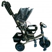 Tricicleta Pentru Copii multifunctionala cu sunete si lumini Lux Trike dark grey